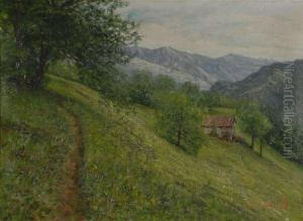 Paesaggio Montano Oil Painting by Arnoldo Soldini