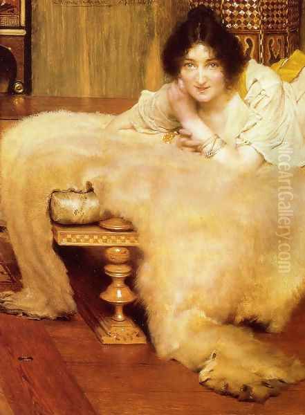 A Listener Oil Painting by Sir Lawrence Alma-Tadema