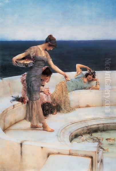 Silver Favorites Oil Painting by Sir Lawrence Alma-Tadema