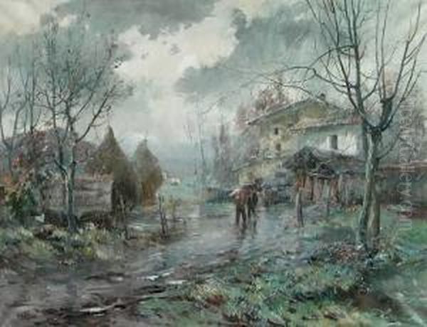 El Brull Del Montseny, 1949)
 Paisaje Lluvioso. Oil Painting by Vicenc Sole Jorba