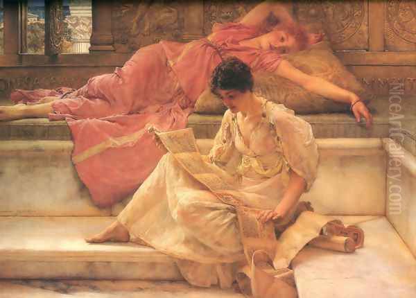 The Favourite Poet 1888 Oil Painting by Sir Lawrence Alma-Tadema