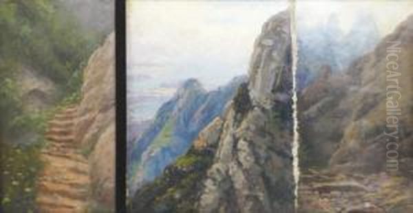 Vistas De Montserrat Oil Painting by Domingo I Solergili