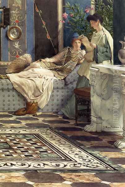 From An Absent One Oil Painting by Sir Lawrence Alma-Tadema