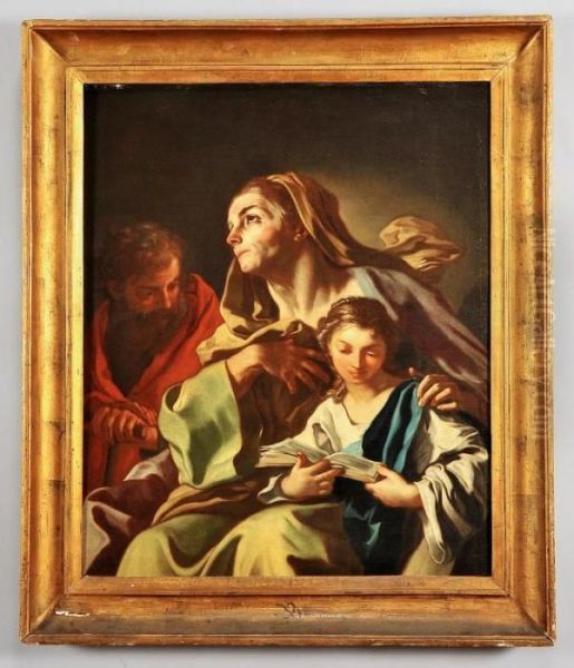 La Madonna Con Sant'anna Oil Painting by Francesco Solimena