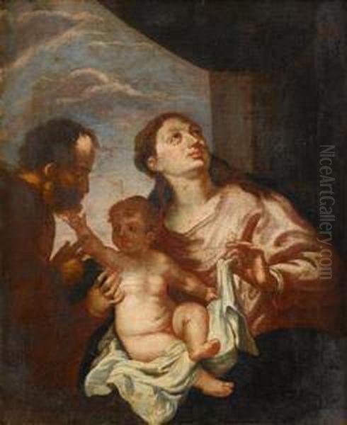 Holy Family Oil Painting by Francesco Solimena