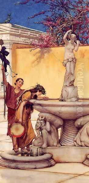 Between Venus and Bacchus Oil Painting by Sir Lawrence Alma-Tadema