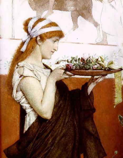 A Votive Offering Detail Oil Painting by Sir Lawrence Alma-Tadema