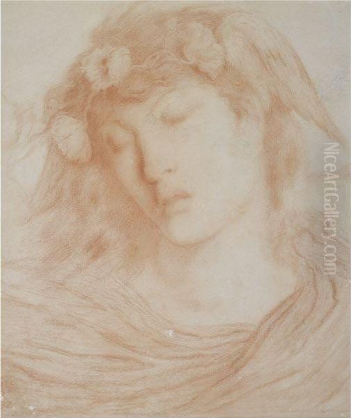 Hypnos, The God Of Sleep Oil Painting by Simeon Solomon