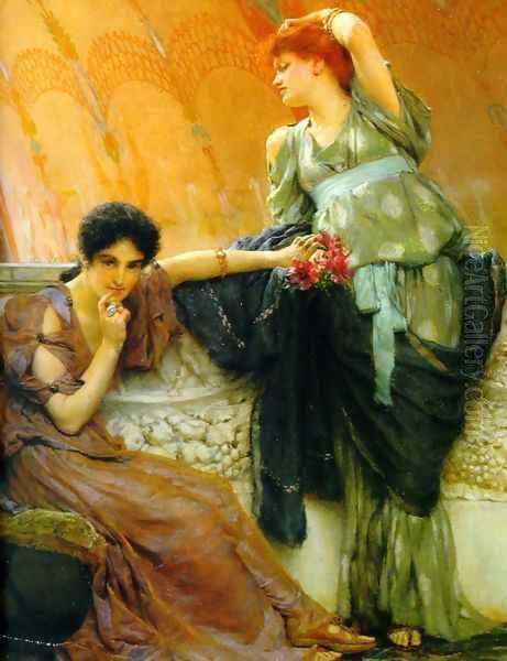 Unconscious Rivals Detail Oil Painting by Sir Lawrence Alma-Tadema