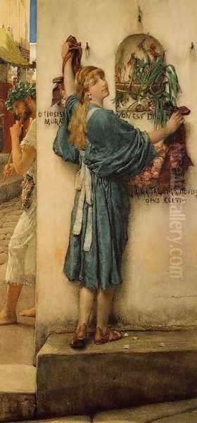 A Street Altar Oil Painting by Sir Lawrence Alma-Tadema