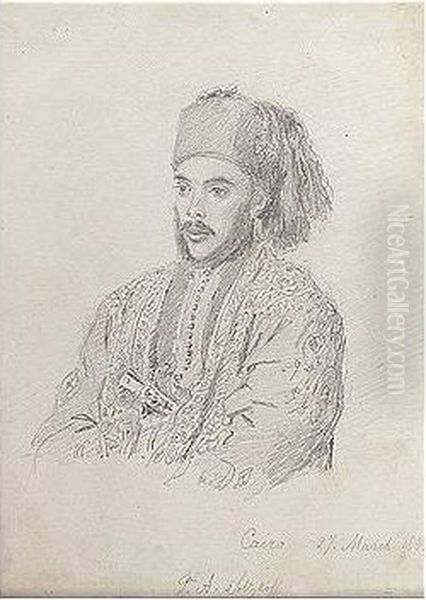 Portrait Of A Turk, Cairo Oil Painting by Alexis, Prince Soltykoff