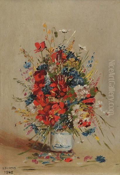 Bouquet Of Wild Flowers Oil Painting by Louis Somers