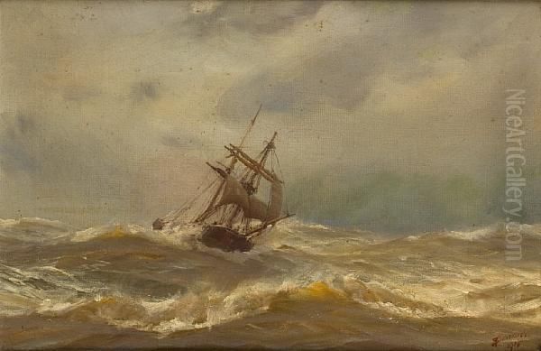 On The Open Seas Oil Painting by Thomas Jacques Somerscales