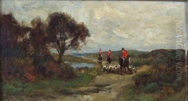 Hunting Scene With Huntsman And Hounds Oil Painting by Richard Gay Somerset