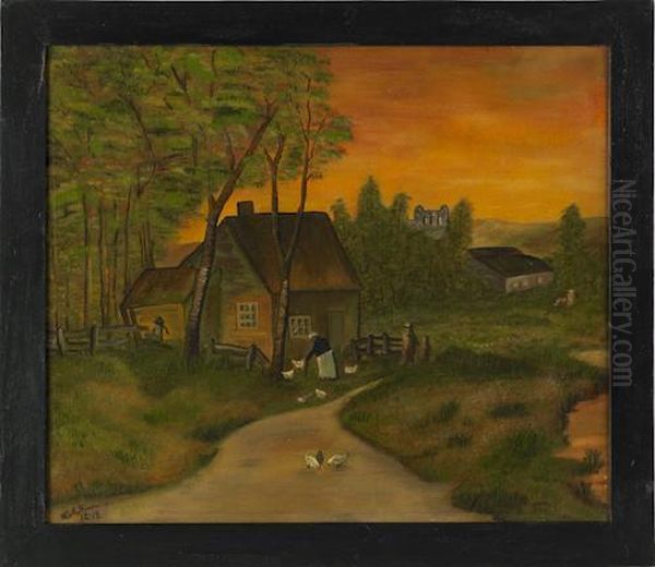 Primitive Farmscene by Howard Somerville