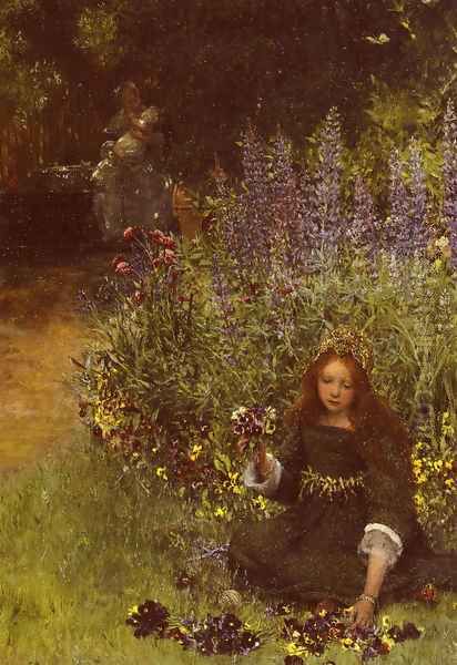 Gathering Pansies Oil Painting by Sir Lawrence Alma-Tadema