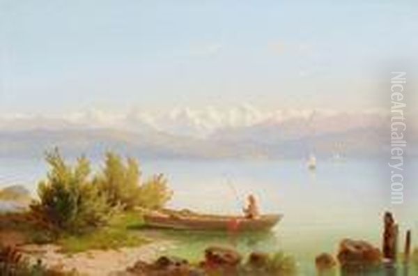 Amgenfersee Oil Painting by Ferdinand Sommer