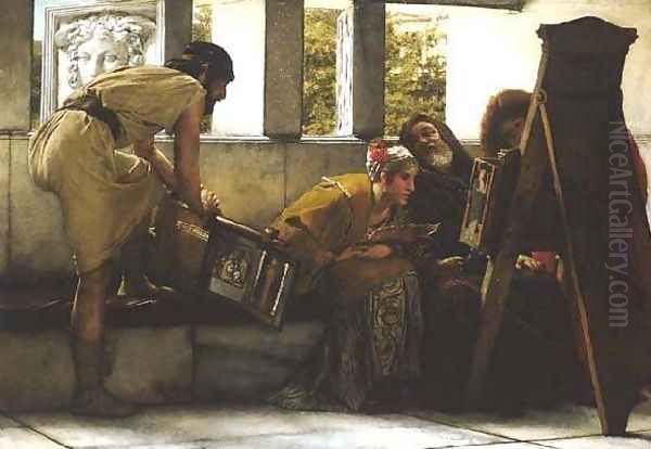 A Roman Studio Oil Painting by Sir Lawrence Alma-Tadema