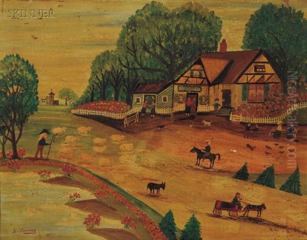 Folk-style Genre Scenes Oil Painting by Isidor Sommer