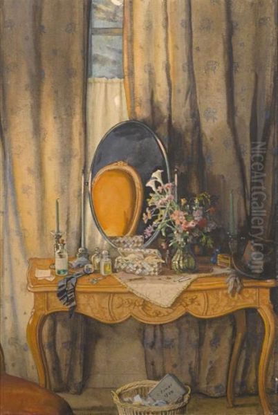 A Lady's Dressing Table Oil Painting by Konstantin Andreevic Somov