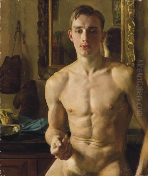 The Boxer Oil Painting by Konstantin Andreevic Somov