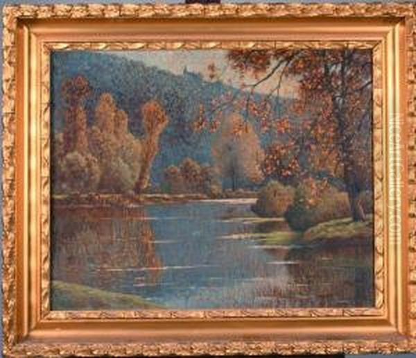 Lac En Automne Oil Painting by Johannes Son