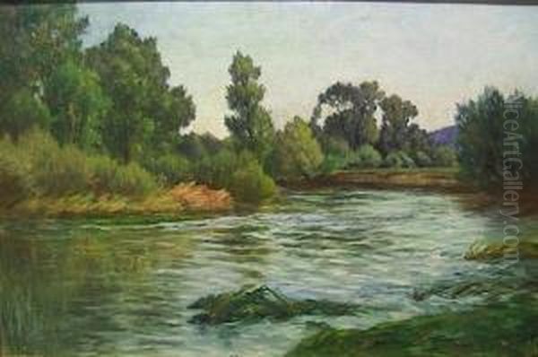 Paysage A La Riviere Oil Painting by Johannes Son