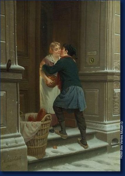 Le Baiser Oil Painting by Hermann Sondermann