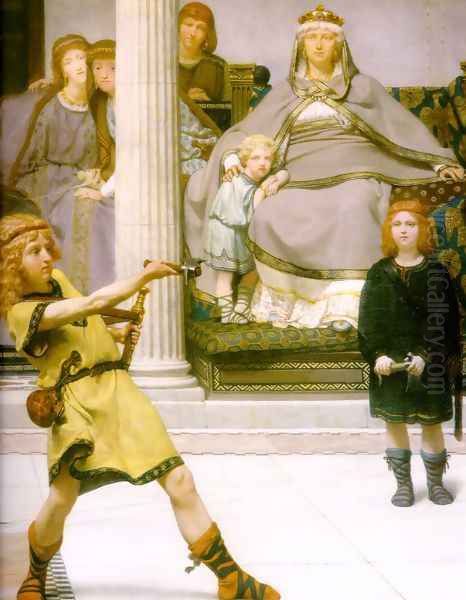 The Education Of The Children Of Clovis Detail Oil Painting by Sir Lawrence Alma-Tadema