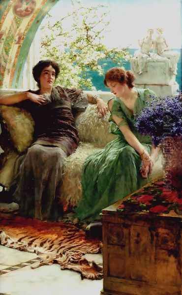 Unwelcome Confidences Oil Painting by Sir Lawrence Alma-Tadema