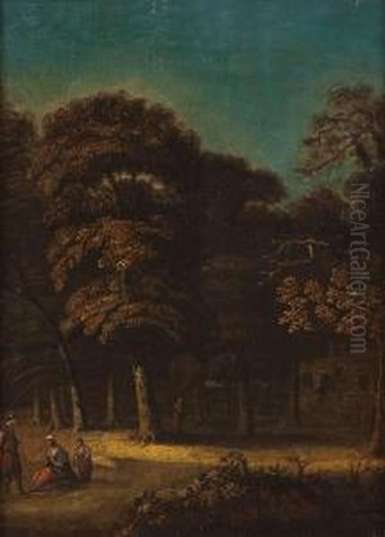 Waldlandschaft Mit Rastenden Hirten Oil Painting by Jan Gabrielsz. Sonje