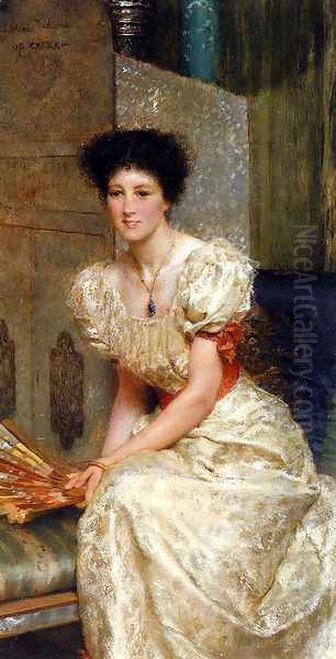 Portrait Of Mrs Charles Wyllie Oil Painting by Sir Lawrence Alma-Tadema