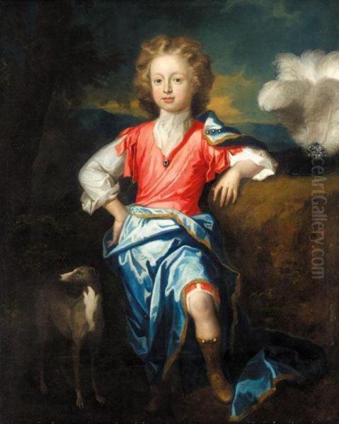 Portrait Of A Boy, Possibly James Stuart, The Old Pretender Oil Painting by William Sonmans