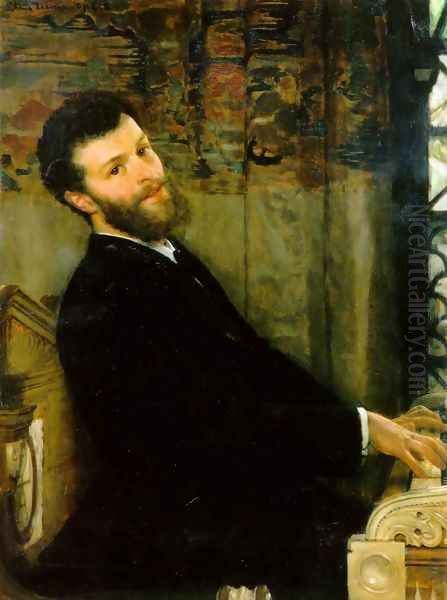 Portrait of the Singer George Henschel Oil Painting by Sir Lawrence Alma-Tadema