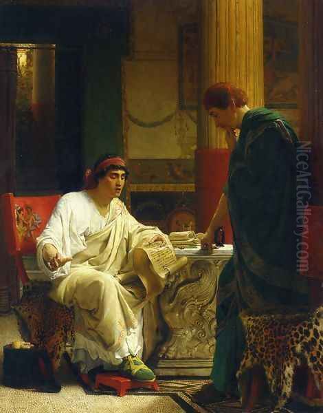 Vespasian Hearing from One of His Generals of the Taking of Jerusalem by Titus Oil Painting by Sir Lawrence Alma-Tadema