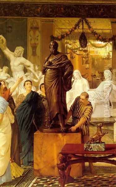 A Sculpture Gallery in Rome at the Time of Agrippa Oil Painting by Sir Lawrence Alma-Tadema