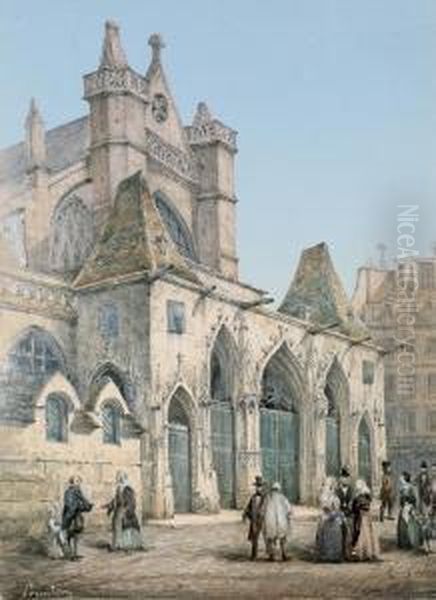 St. Germain L'auxerrois A Paris Oil Painting by Eduard Sonntag