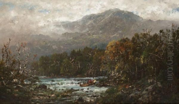 On The Androscoggin Oil Painting by William Louis Sonntag