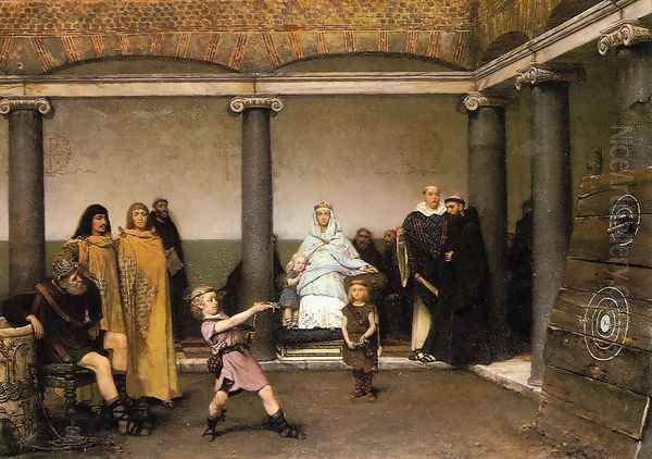 The Education of the Children of Clovis I Oil Painting by Sir Lawrence Alma-Tadema