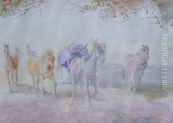 Horse Studies Oil Painting by George Soper