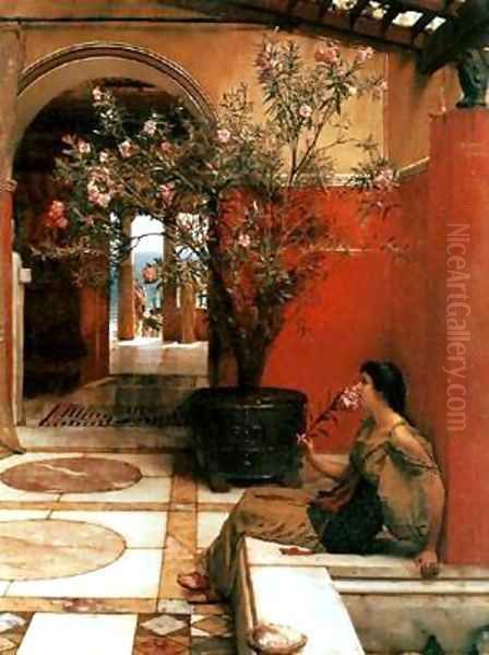 An Oldeander Oil Painting by Sir Lawrence Alma-Tadema