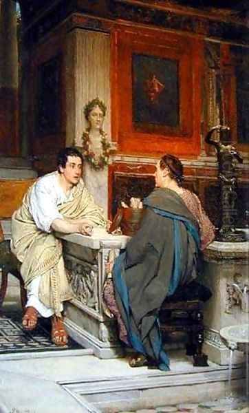 Discussion Oil Painting by Sir Lawrence Alma-Tadema