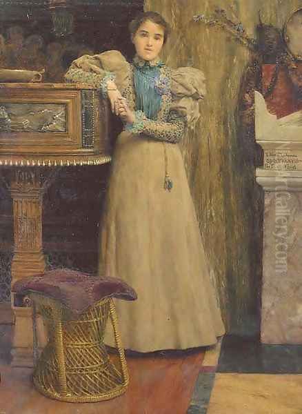 Portrait of Clothilde Enid, daughter of Edward Onslow Ford Oil Painting by Sir Lawrence Alma-Tadema