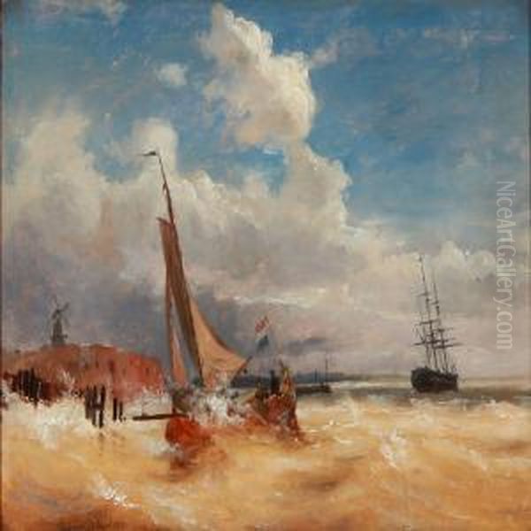 Indsejlingen Til Vlissingen Oil Painting by C. F. Sorensen