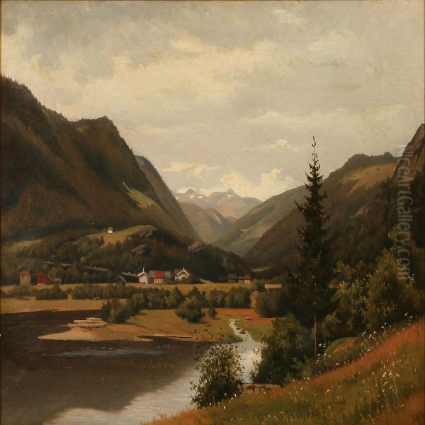 Nordic Mountain Landscape Oil Painting by Vilhelm Sorenssen