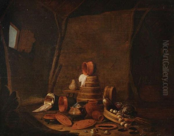 Toe Te Schrijven Aan 
 
 Voorraadkamer Met Steengoed En Groenten Oil Painting by Hendrick Maertensz. Sorch (see Sorgh)