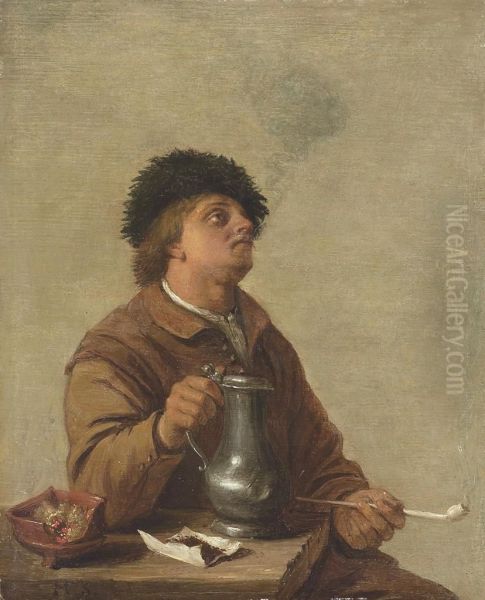 A Man Seated At A Table Oil Painting by Hendrick Maertensz. Sorch (see Sorgh)