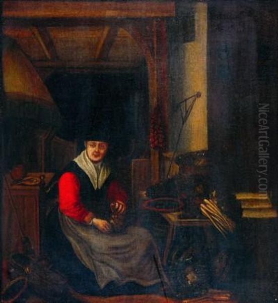 Contadina Oil Painting by Hendrick Maertensz. Sorch (see Sorgh)