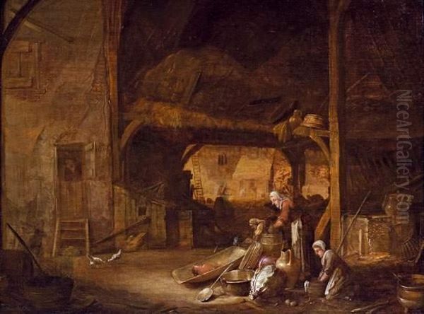 Interieur De Ferme Oil Painting by Hendrick Maertensz. Sorch (see Sorgh)