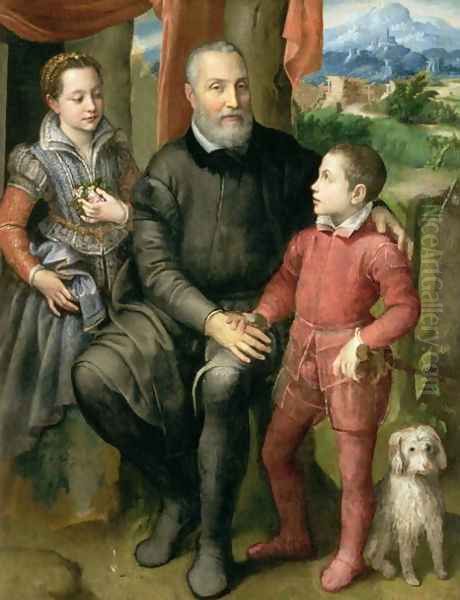 Portrait of the artist's family, Minerva Oil Painting by Sofonisba Anguissola